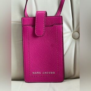 Marc Jacobs Hot Pink Pebbled Leather Phone Pouch